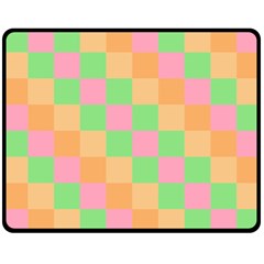 Checkerboard Pastel Squares Double Sided Fleece Blanket (Medium) 