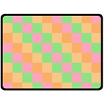 Checkerboard Pastel Squares Double Sided Fleece Blanket (Large)  80 x60  Blanket Front