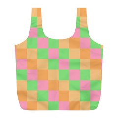 Checkerboard Pastel Squares Full Print Recycle Bag (L)