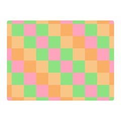 Checkerboard Pastel Squares Double Sided Flano Blanket (Mini) 