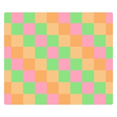 Checkerboard Pastel Squares Double Sided Flano Blanket (Small) 