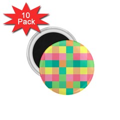 Checkerboard Pastel Squares 1 75  Magnets (10 Pack)  by Sapixe