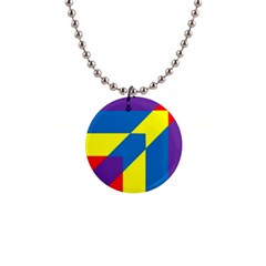 Colorful Red Yellow Blue Purple 1  Button Necklace by Sapixe