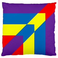 Colorful Red Yellow Blue Purple Large Flano Cushion Case (two Sides) by Sapixe