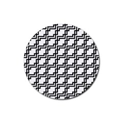 Pattern Monochrome Repeat Rubber Coaster (round)  by Sapixe