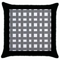 Seamless Stripe Pattern Lines Throw Pillow Case (black) by Sapixe