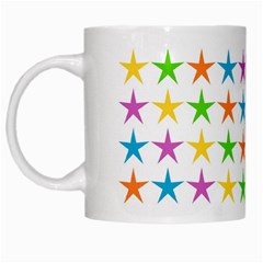 Star Pattern Design Decoration White Mugs by Sapixe