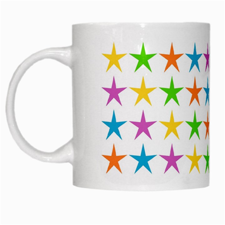 Star Pattern Design Decoration White Mugs