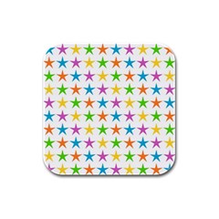 Star Pattern Design Decoration Rubber Square Coaster (4 Pack) 