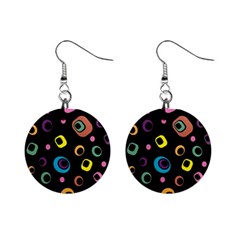 Abstract Background Retro Mini Button Earrings