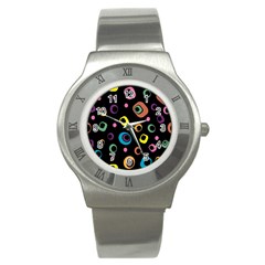 Abstract Background Retro Stainless Steel Watch by Sapixe