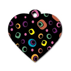 Abstract Background Retro Dog Tag Heart (one Side) by Sapixe