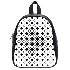 Square Diagonal Pattern Monochrome School Bag (small) by Sapixe
