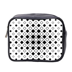 Square Diagonal Pattern Monochrome Mini Toiletries Bag (two Sides)