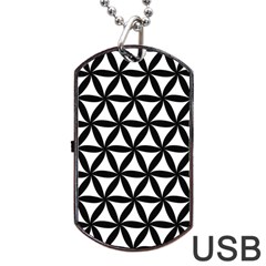 Pattern Floral Repeating Dog Tag USB Flash (Two Sides)