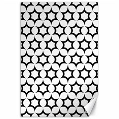 Pattern Star Repeating Black White Canvas 20  X 30  by Sapixe