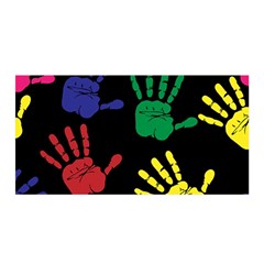 Handprints Hand Print Colourful Satin Wrap