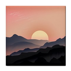 Sunset Sky Sun Graphics Tile Coasters by HermanTelo