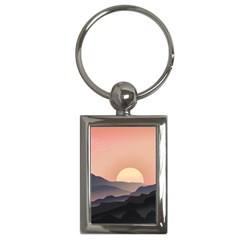 Sunset Sky Sun Graphics Key Chain (rectangle) by HermanTelo