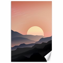 Sunset Sky Sun Graphics Canvas 24  X 36  by HermanTelo