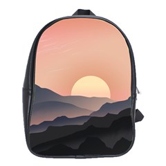 Sunset Sky Sun Graphics School Bag (large) by HermanTelo