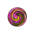 Swirl Vortex Motion Pink Yellow Hat Clip Ball Marker (4 pack) Front