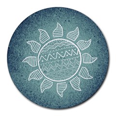 Sun Abstract Summer Round Mousepads by HermanTelo