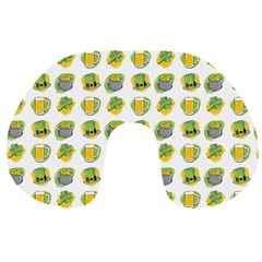 St Patricks Day Background Symbols Travel Neck Pillow