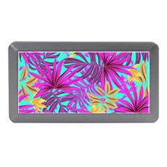 Tropical Greens Pink Leaves Memory Card Reader (mini) by HermanTelo