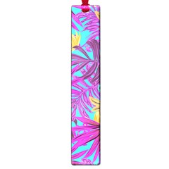Tropical Greens Pink Leaves Large Book Marks by HermanTelo