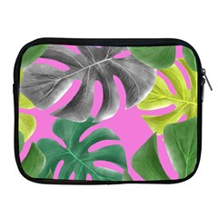 Tropical Greens Pink Leaf Apple Ipad 2/3/4 Zipper Cases by HermanTelo