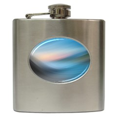 Wave Background Hip Flask (6 Oz) by HermanTelo