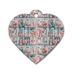 Asian Illustration Posters Collage Dog Tag Heart (one Side) by dflcprintsclothing