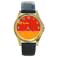 Flag Of People s Liberation Army Rocket Force Round Gold Metal Watch by abbeyz71