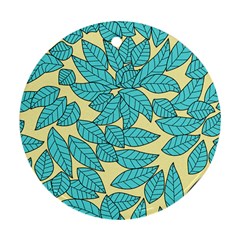 Leaves Dried Round Ornament (Two Sides)