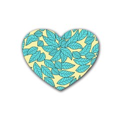 Leaves Dried Rubber Coaster (Heart) 