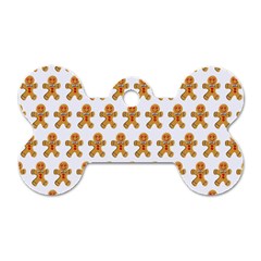 Gingerbread Men Dog Tag Bone (two Sides) by Mariart