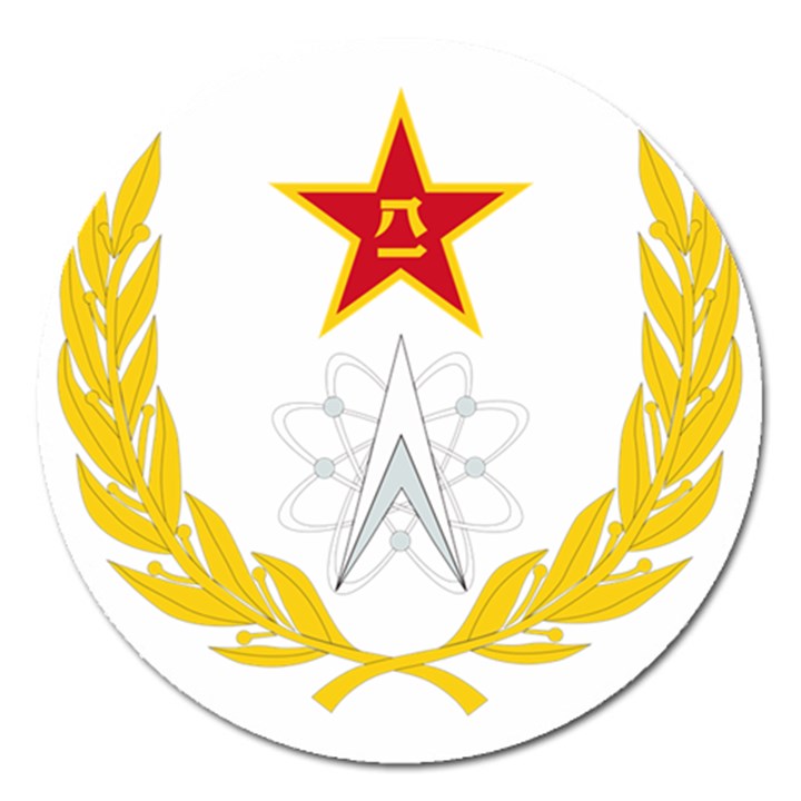 Badge of People s Liberation Army Strategic Support Force Magnet 5  (Round)