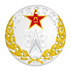 Badge Of People s Liberation Army Strategic Support Force Ornament (round Filigree) by abbeyz71