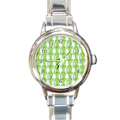 Herb Ongoing Pattern Plant Nature Round Italian Charm Watch