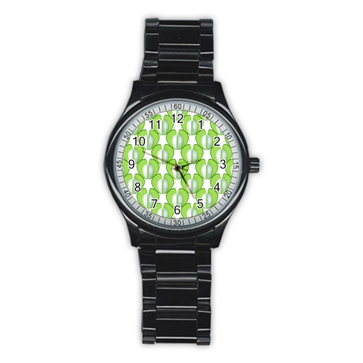 Herb Ongoing Pattern Plant Nature Stainless Steel Round Watch