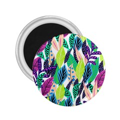 Leaves Rainbow Pattern Nature 2 25  Magnets