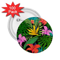 Tropical Greens Leaves 2 25  Buttons (100 Pack)  by Alisyart
