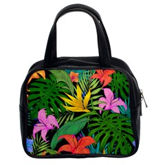 Tropical Greens Leaves Classic Handbag (two Sides) by Alisyart