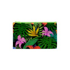 Tropical Greens Leaves Cosmetic Bag (xs) by Alisyart