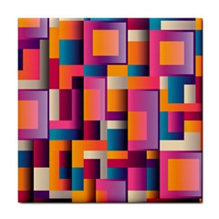 Abstract Background Geometry Blocks Tile Coasters by Bajindul