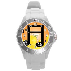 Abstract Anthropomorphic Art Round Plastic Sport Watch (l) by Bajindul