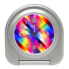 Abstract Blue Background Colorful Pattern Travel Alarm Clock