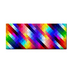 Abstract Blue Background Colorful Pattern Hand Towel by Bajindul