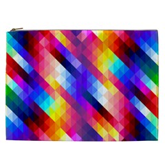 Abstract Blue Background Colorful Pattern Cosmetic Bag (xxl) by Bajindul